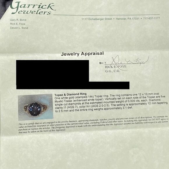 Topaz and Dimond Ring - Picture 4 of 4